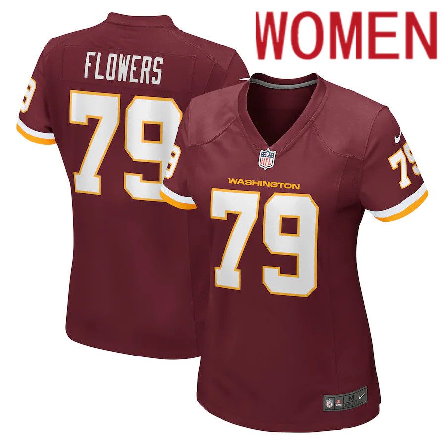 Women Washington Redskins #79 Ereck Flowers Nike Burgundy Game NFL Jersey